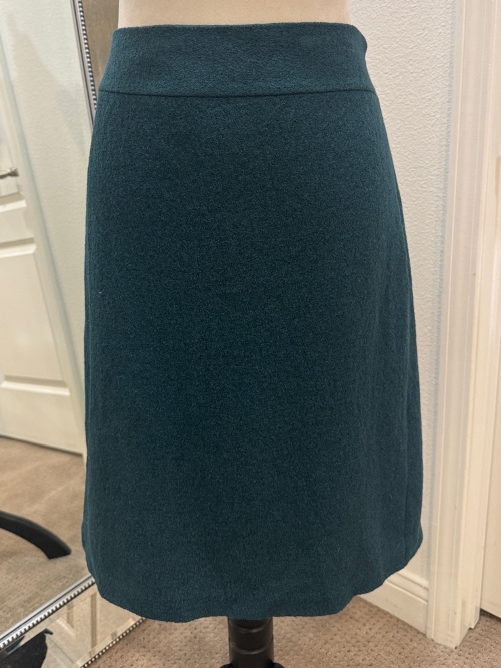 Banana Republic Deep Sea Green A-Line Wool Blend Skirt NWT